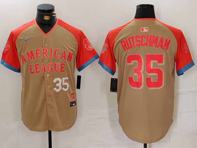 Men Baltimore Orioles #35 Rutschman Orange All star 2024 Nike MLB Jersey style 4